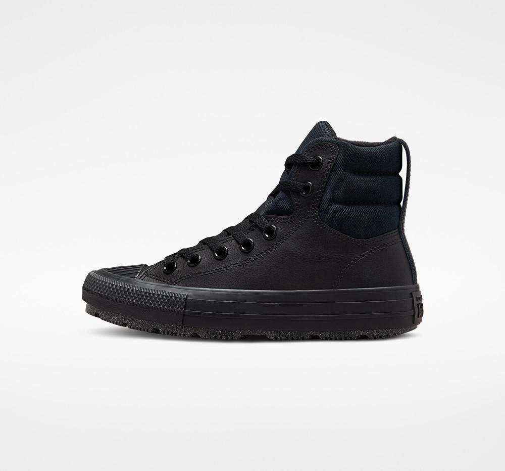 Chlapecké Vysoké Converse Chuck Taylor All Star Berkshire Boot Læder Big Kids Černé Černé Šedé | 857031FTQ