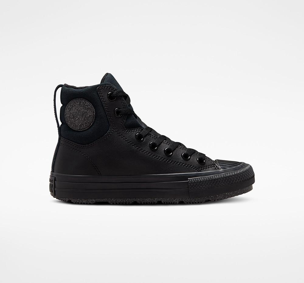 Chlapecké Vysoké Converse Chuck Taylor All Star Berkshire Boot Læder Big Kids Černé Černé Šedé | 857031FTQ