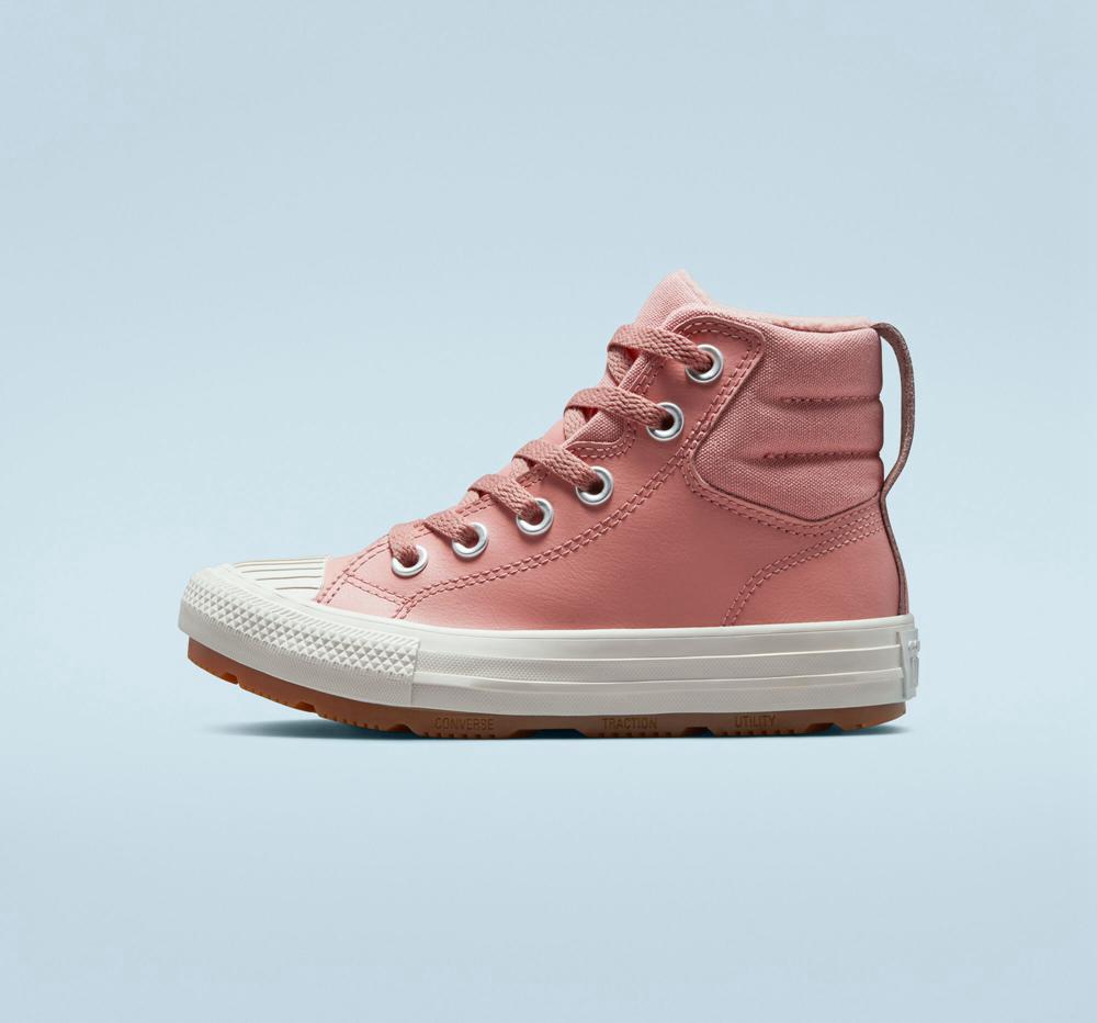 Chlapecké Vysoké Converse Læder Chuck Taylor All Star Berkshire Boot Color Little Kids Růžové Růžové | 865724MBS