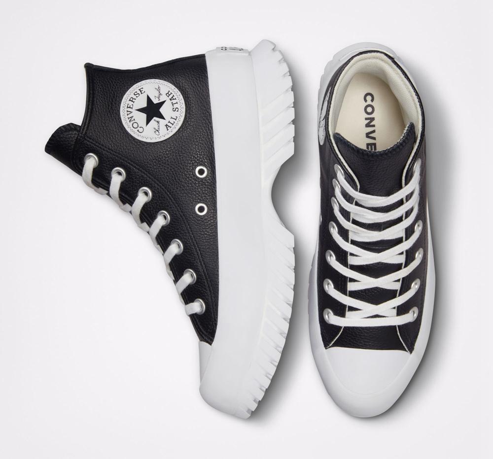 Dámské Boty Converse Chuck Taylor All Star Lugged 2.0 Læder Unisex Černé Bílé | 413095JUT