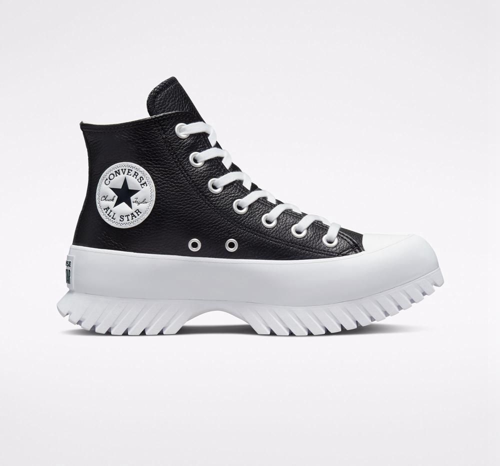 Dámské Boty Converse Chuck Taylor All Star Lugged 2.0 Læder Unisex Černé Bílé | 413095JUT