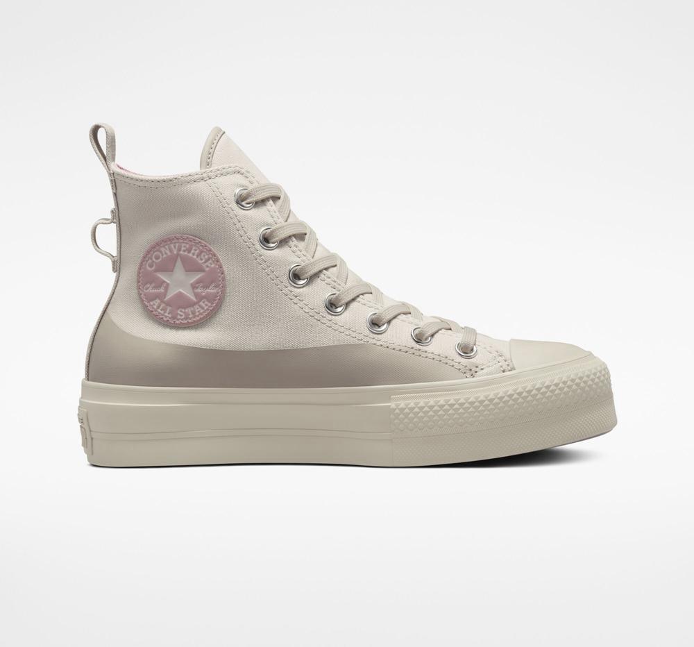 Dámské Boty Converse Chuck Taylor All Star Lift Platformy Vody Repellent Platene Hnědožlutý | 492750TOY