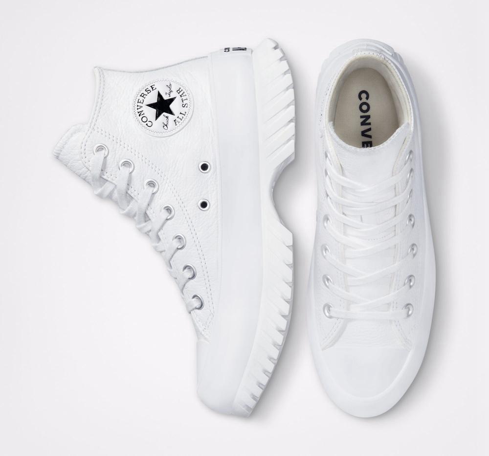 Dámské Boty Converse Chuck Taylor All Star Lugged 2.0 Læder Unisex Bílé Černé | 621954MNS