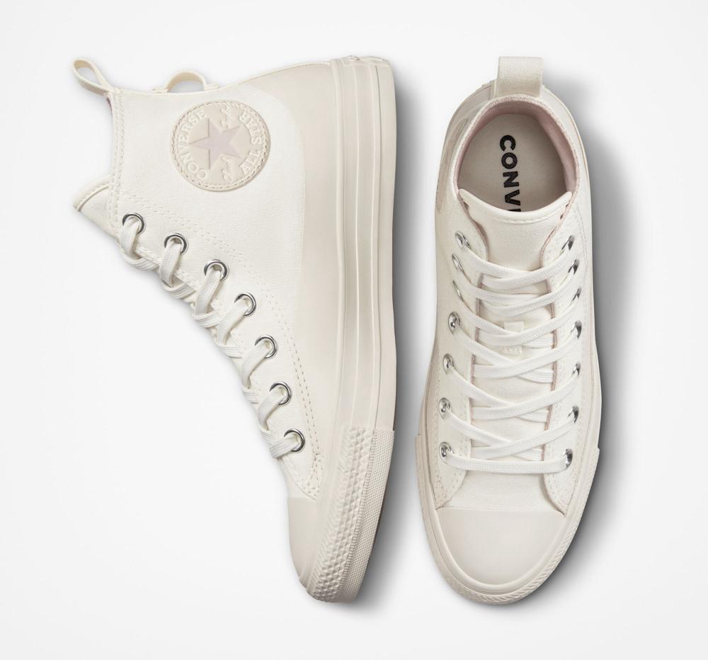 Dámské Boty Converse Chuck Taylor All Star Vody Repellent Platene Bílé | 742158SRW