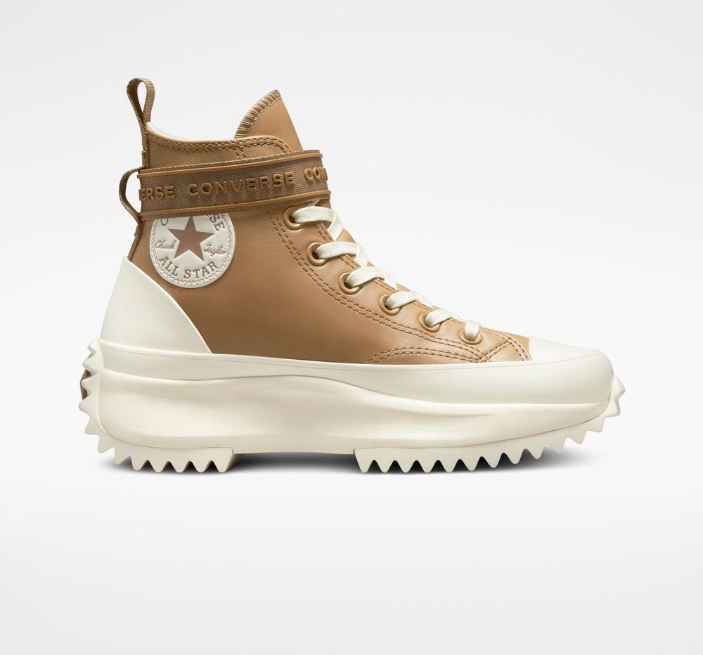 Dámské Boty Converse Run Star Hike Platformy Læder Utility Páskové Unisex Hnědé | 810467XZO