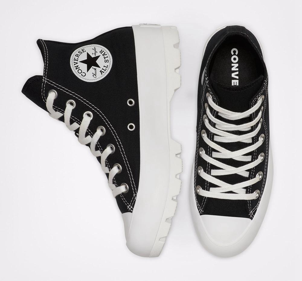 Dámské Boty Na Platformy Converse Chuck Taylor All Star Lugged High Top Černé Bílé Černé | 025967MNP