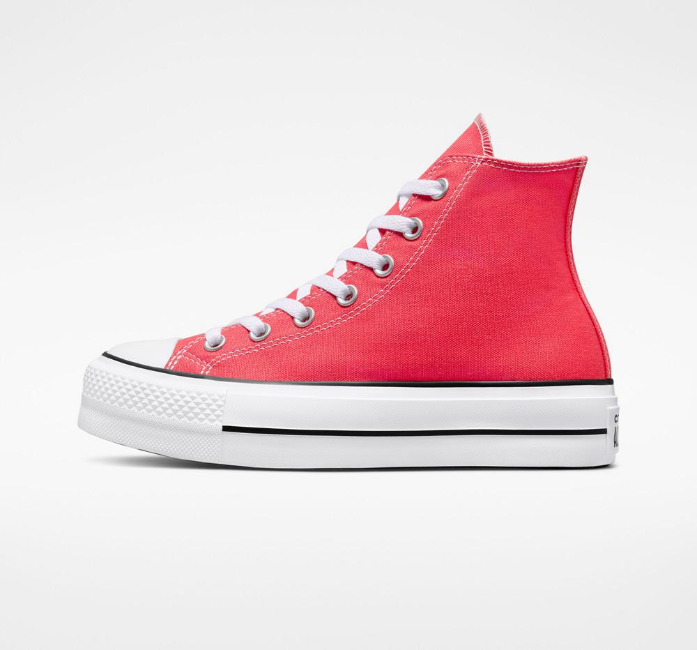 Dámské Boty Na Platformy Converse Chuck Taylor All Star Lift Surplus Platene High Top Červené | 174230FTK