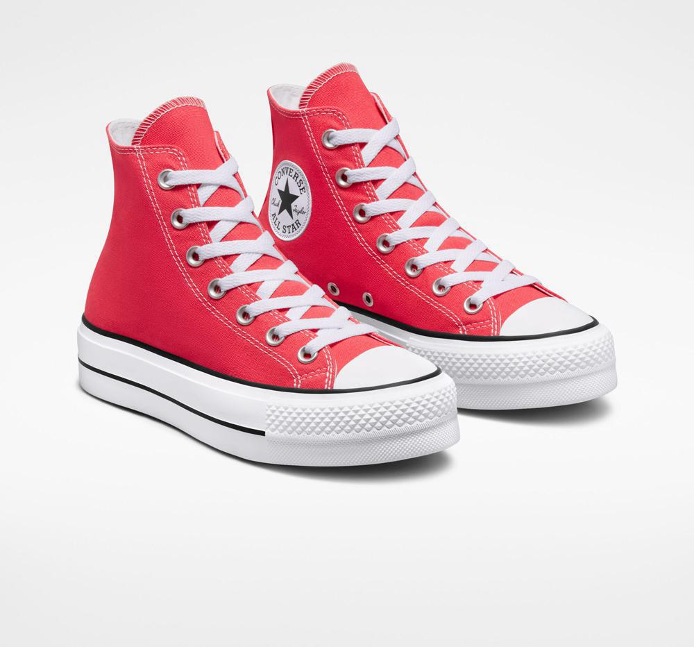 Dámské Boty Na Platformy Converse Chuck Taylor All Star Lift Surplus Platene High Top Červené | 174230FTK