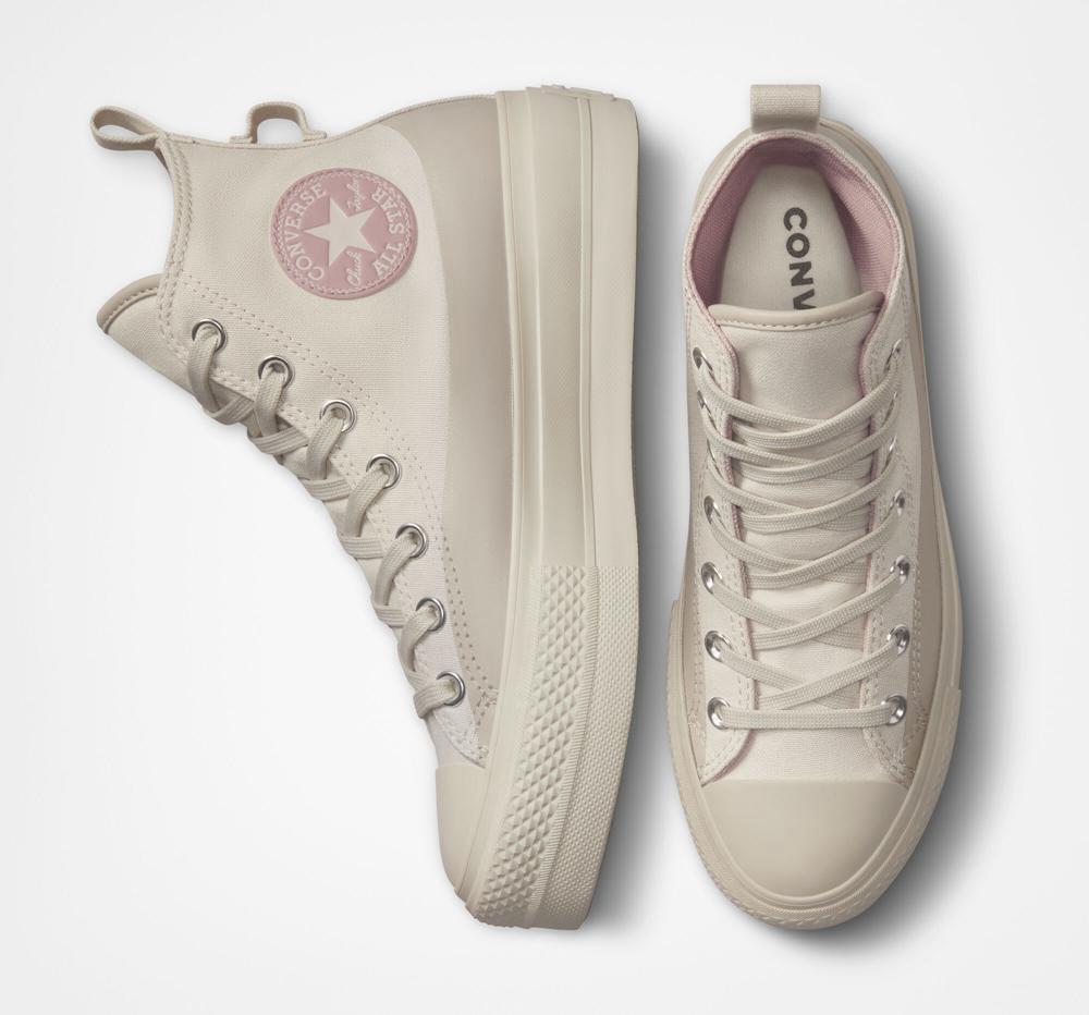 Dámské Boty Na Platformy Converse Chuck Taylor All Star Lift Vody Repellent Platene High Top Hnědožlutý | 213764NBY