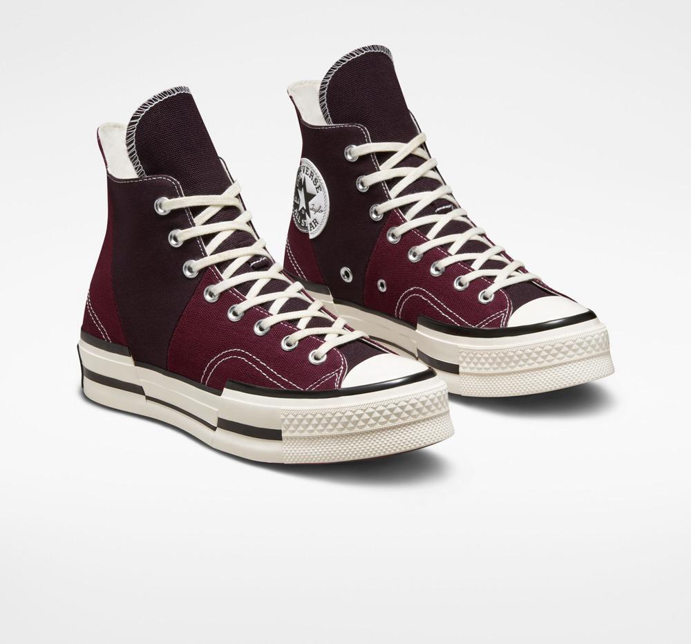 Dámské Boty Na Platformy Converse Chuck 70 Plus Unisex High Top Vínové Tmavě Černé | 310698YKD