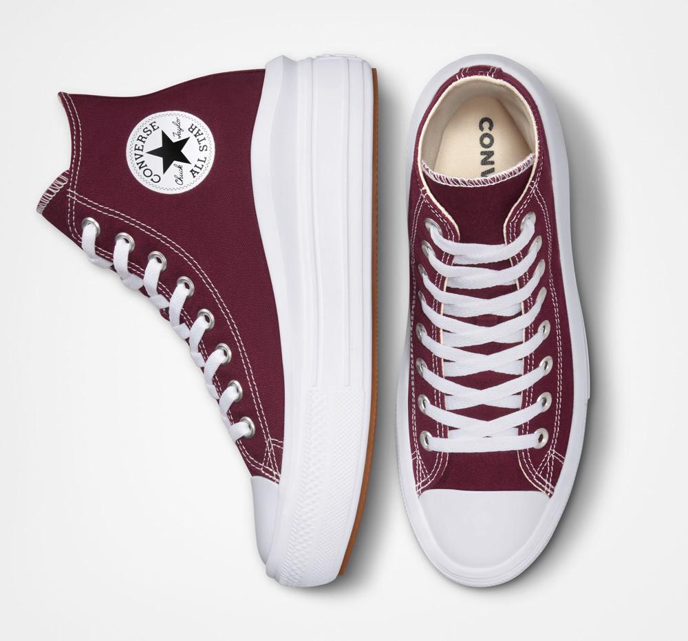 Dámské Boty Na Platformy Converse Chuck Taylor All Star Move High Top Vínové Tmavě Bílé Bílé | 382597OVW