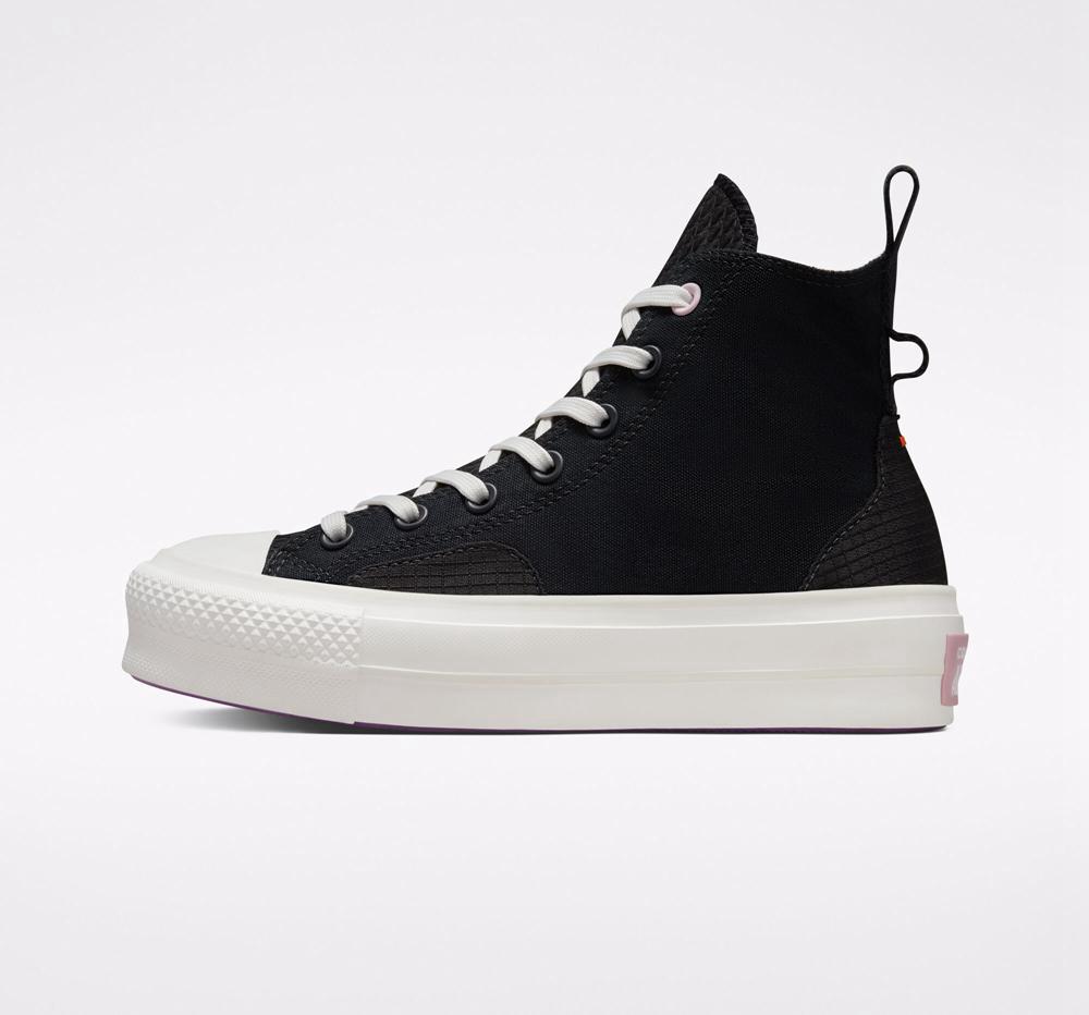 Dámské Boty Na Platformy Converse Chuck Taylor All Star Lift Future Utility High Top Černé Fialové | 398506DPQ