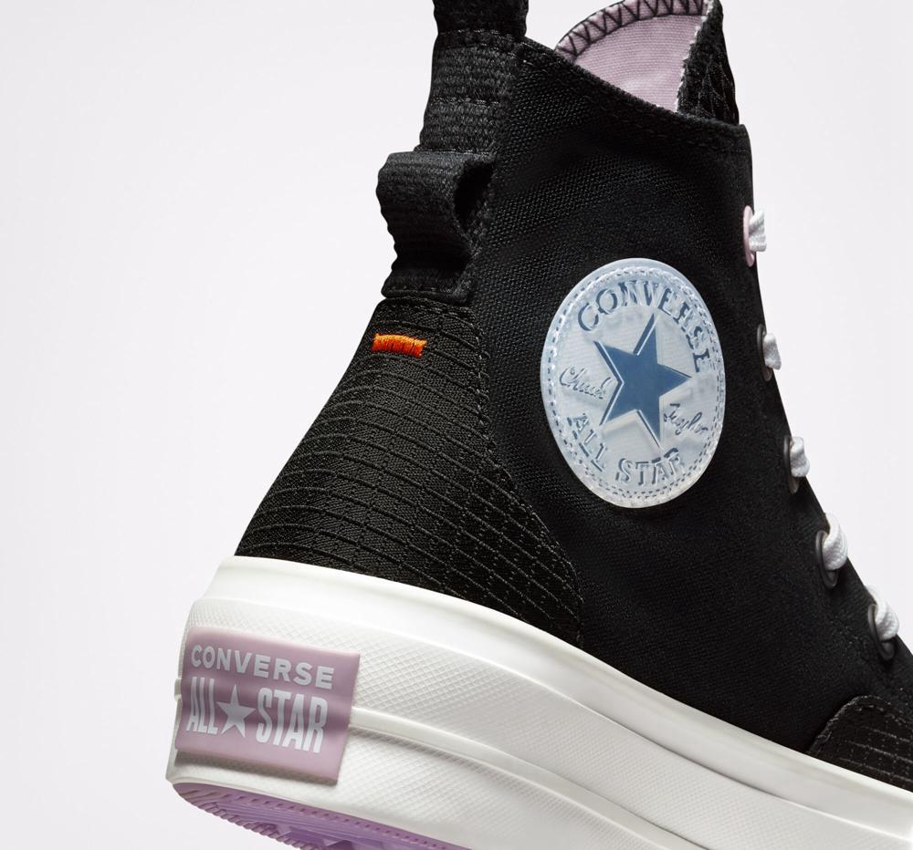 Dámské Boty Na Platformy Converse Chuck Taylor All Star Lift Future Utility High Top Černé Fialové | 398506DPQ