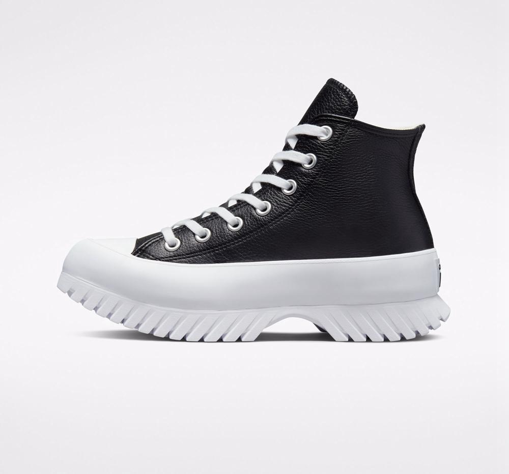 Dámské Boty Na Platformy Converse Chuck Taylor All Star Lugged 2.0 Læder Unisex High Top Černé Bílé | 492158AKF