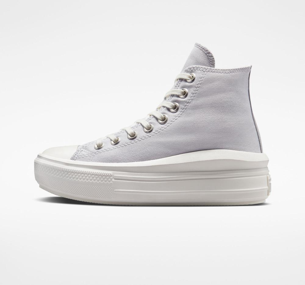 Dámské Boty Na Platformy Converse Chuck Taylor All Star Move High Top Šedé Bílé | 513684GAW