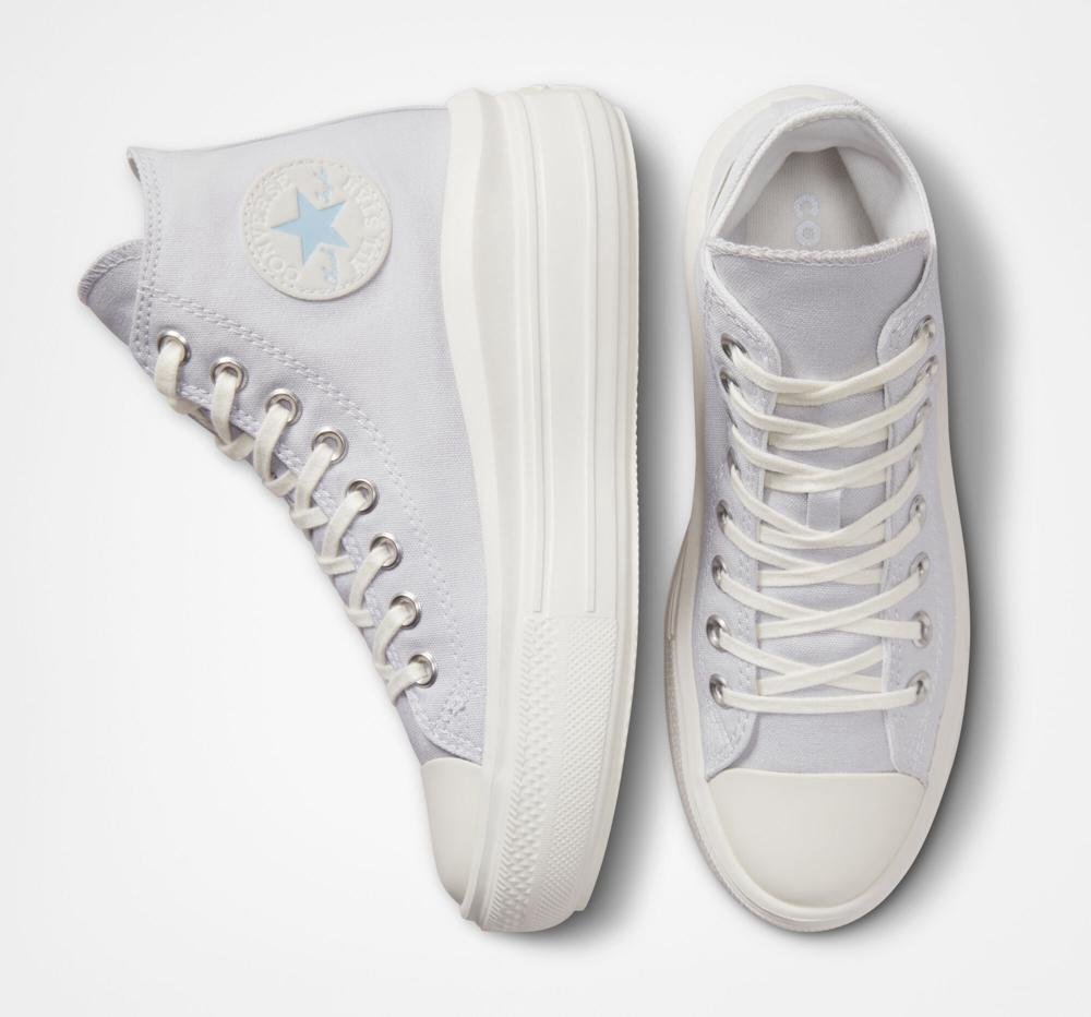 Dámské Boty Na Platformy Converse Chuck Taylor All Star Move High Top Šedé Bílé | 513684GAW