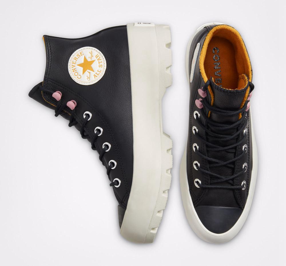 Dámské Boty Na Platformy Converse Chuck Taylor All Star Lugged Zimní High Top Černé Žluté | 695802PJI