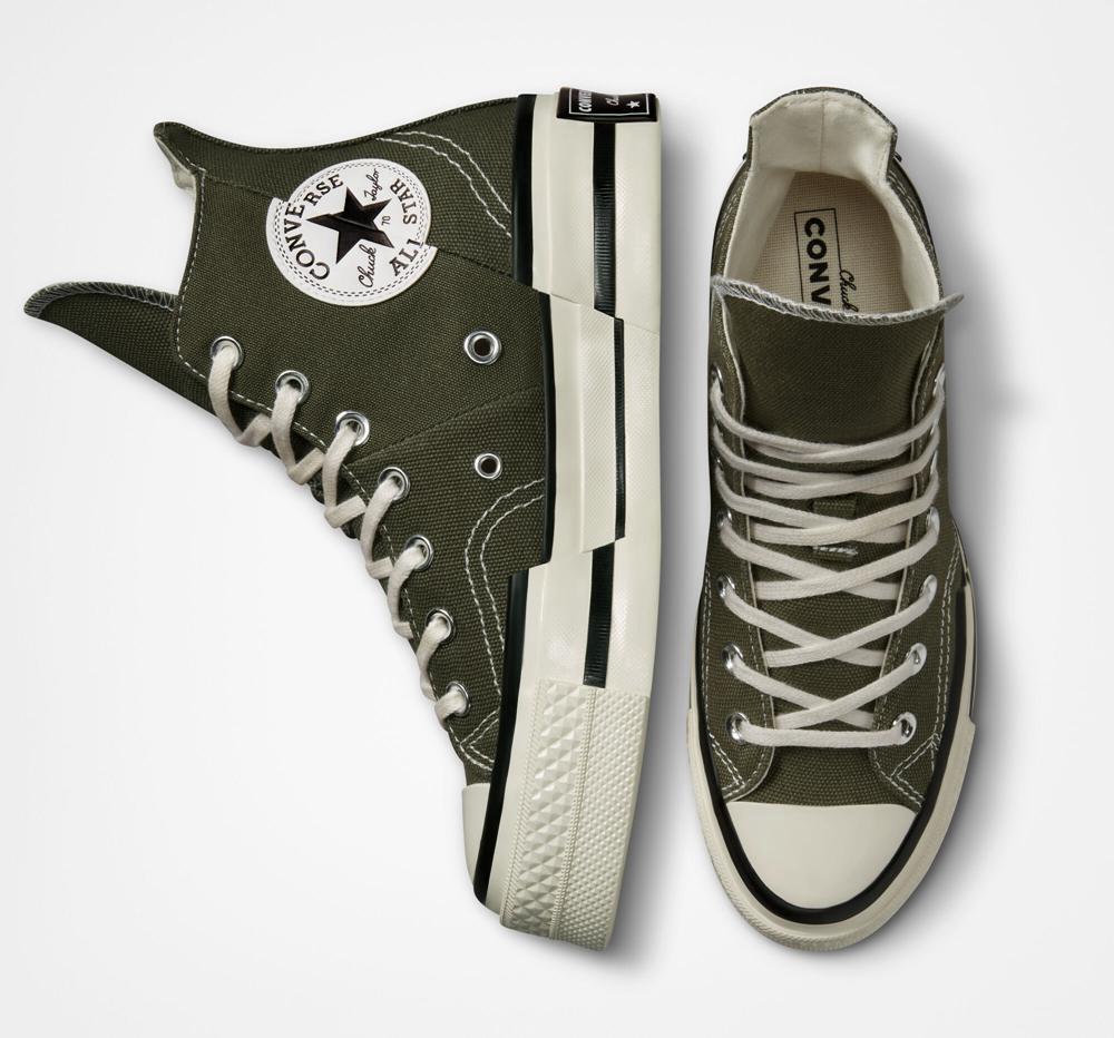 Dámské Boty Na Platformy Converse Chuck 70 Plus Unisex High Top Zelene Černé | 740395RAZ