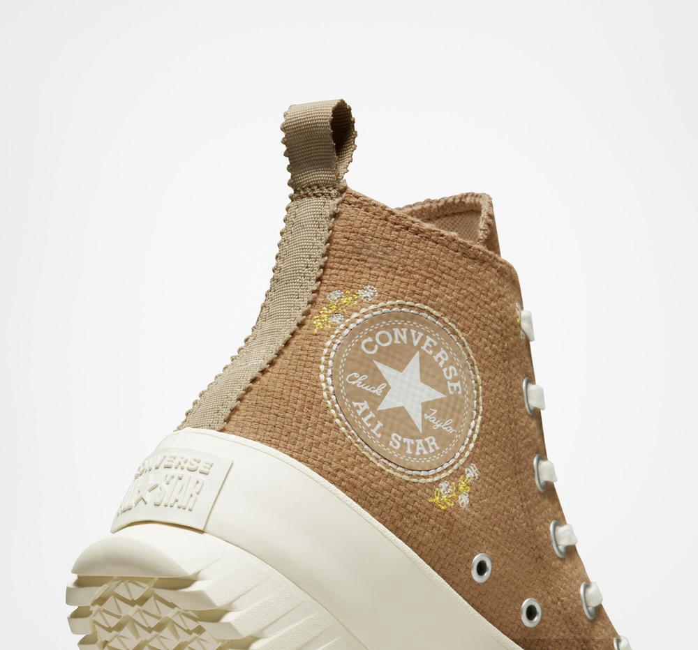 Dámské Boty Na Platformy Converse Chuck Taylor All Star Lugged 2.0 Autumn Embroidery Unisex High Top Hnědožlutý | 758912SOF