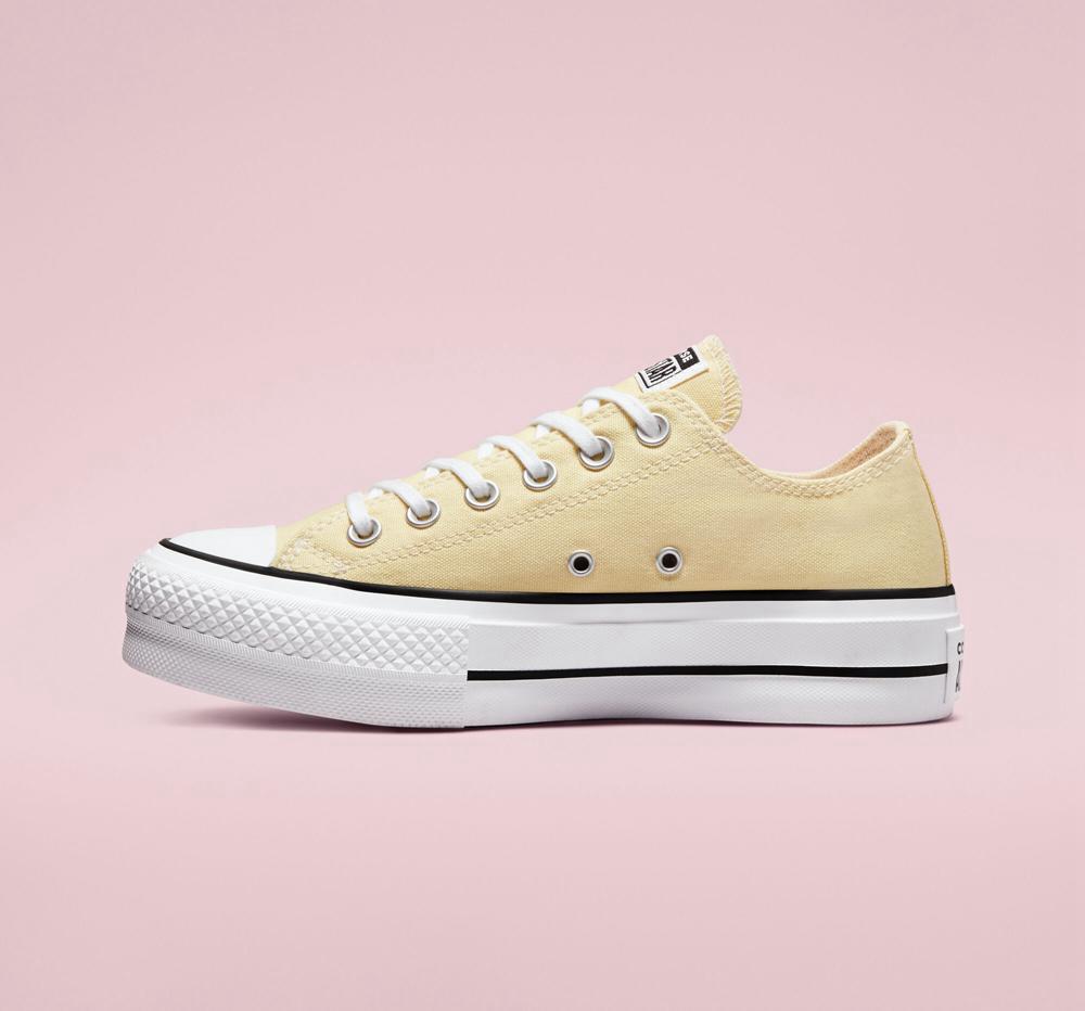 Dámské Boty Na Platformy Converse Chuck Taylor All Star Lift Seasonal Color Low Top Žluté Citrón Černé Bílé | 874916LDQ