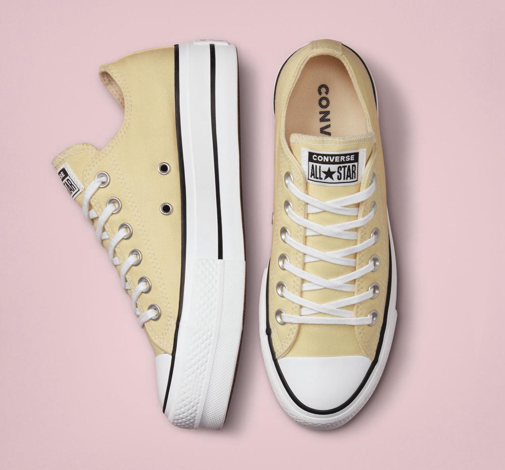 Dámské Boty Na Platformy Converse Chuck Taylor All Star Lift Seasonal Color Low Top Žluté Citrón Černé Bílé | 874916LDQ