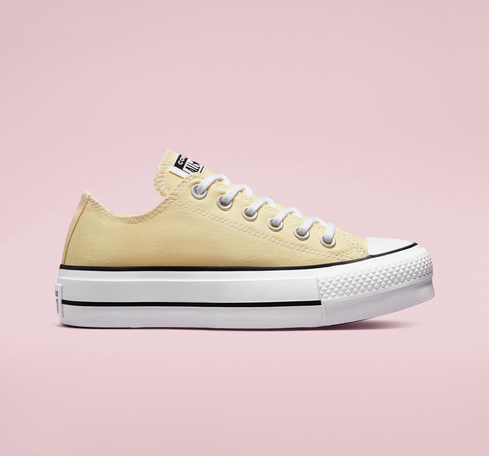 Dámské Boty Na Platformy Converse Chuck Taylor All Star Lift Seasonal Color Low Top Žluté Citrón Černé Bílé | 874916LDQ