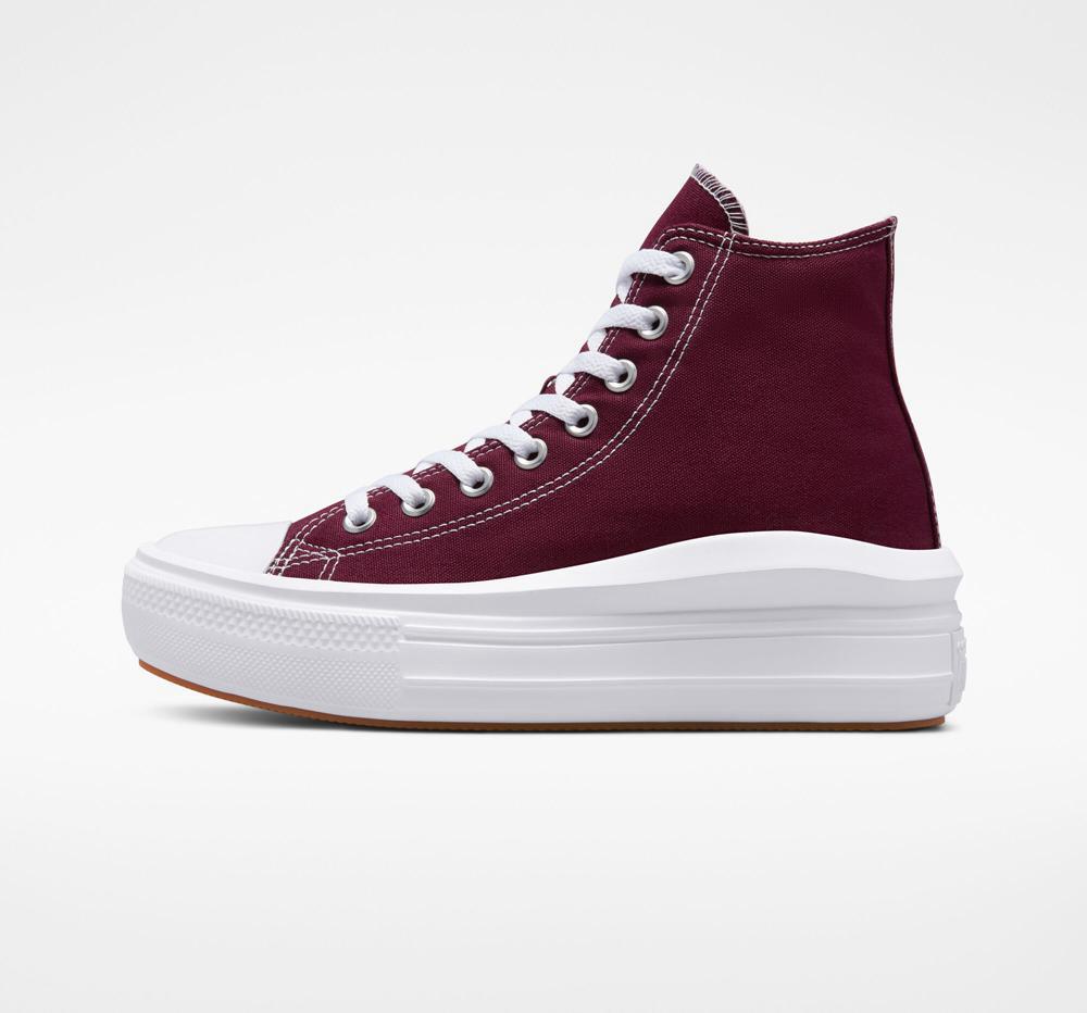 Dámské Boty Na Platformy Converse Chuck Taylor All Star Move High Top Vínové Tmavě Bílé Bílé | 934587SVE