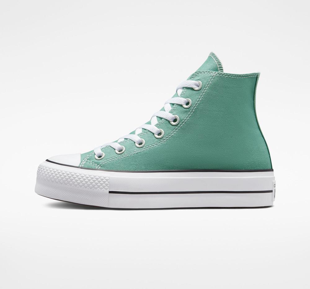 Dámské Boty Na Platformy Converse Chuck Taylor All Star Lift Surplus Platene High Top Mátově Zelená | 937402UZJ