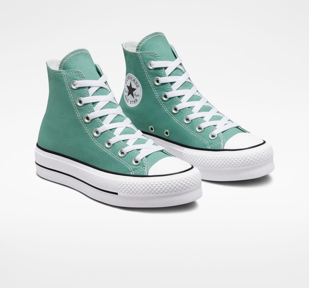 Dámské Boty Na Platformy Converse Chuck Taylor All Star Lift Surplus Platene High Top Mátově Zelená | 937402UZJ