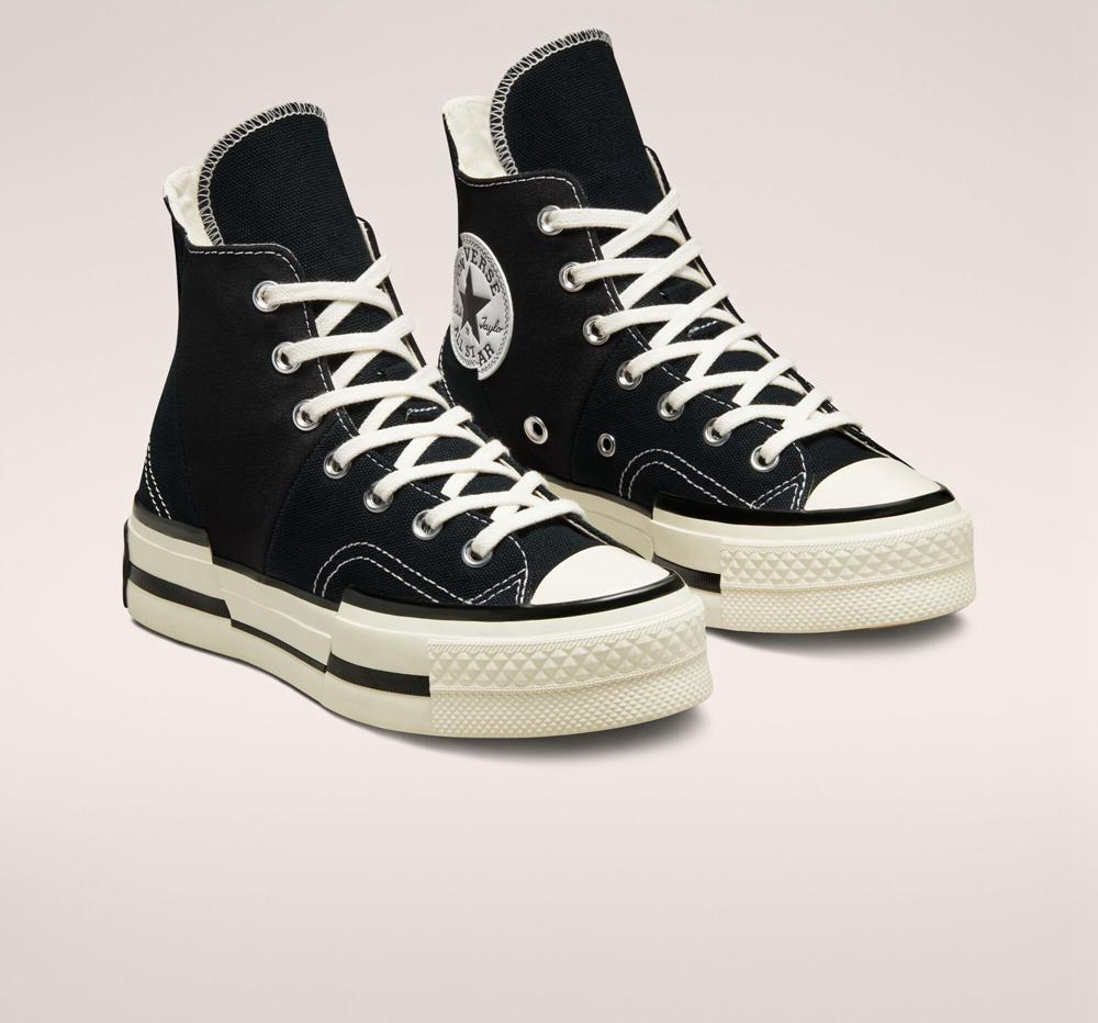 Dámské Boty Na Platformy Converse Chuck 70 Plus Unisex High Top Černé Černé | 985073UQD