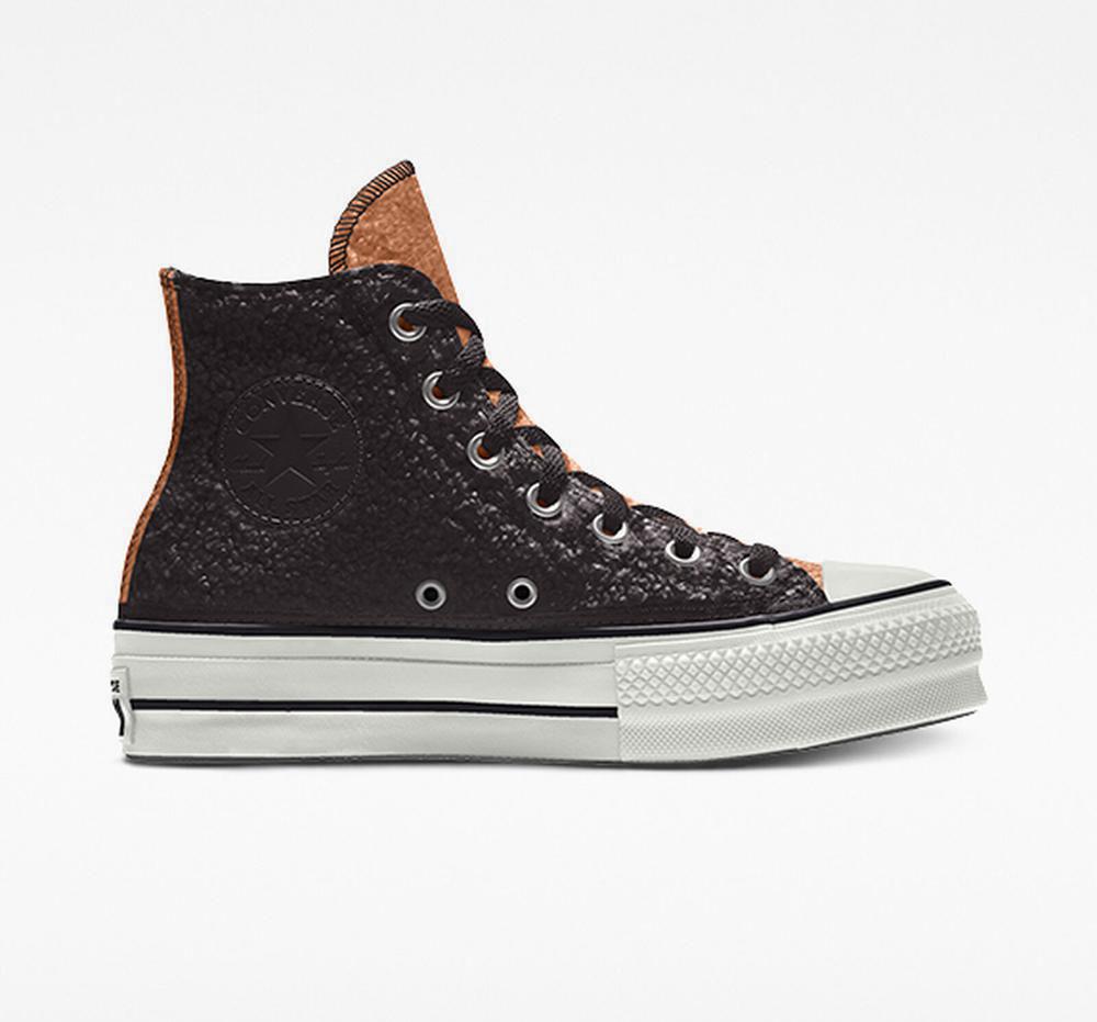 Dámské Boty Na Platformy Converse Custom Sherpa Chuck Taylor All Star By You Unisex High Top Blackgingerrose | 249078ZRI