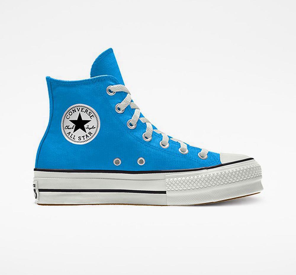 Dámské Boty Na Platformy Converse Custom Chuck Taylor All Star Lift Platene By You Unisex High Top Blankyt | 721945EUM