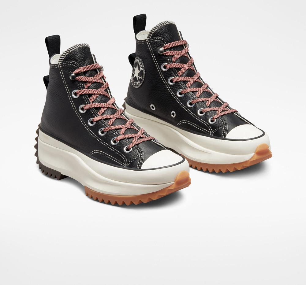 Dámské Boty Na Platformy Converse Run Star Hike Læder Unisex High Top Černé | 267589NVQ