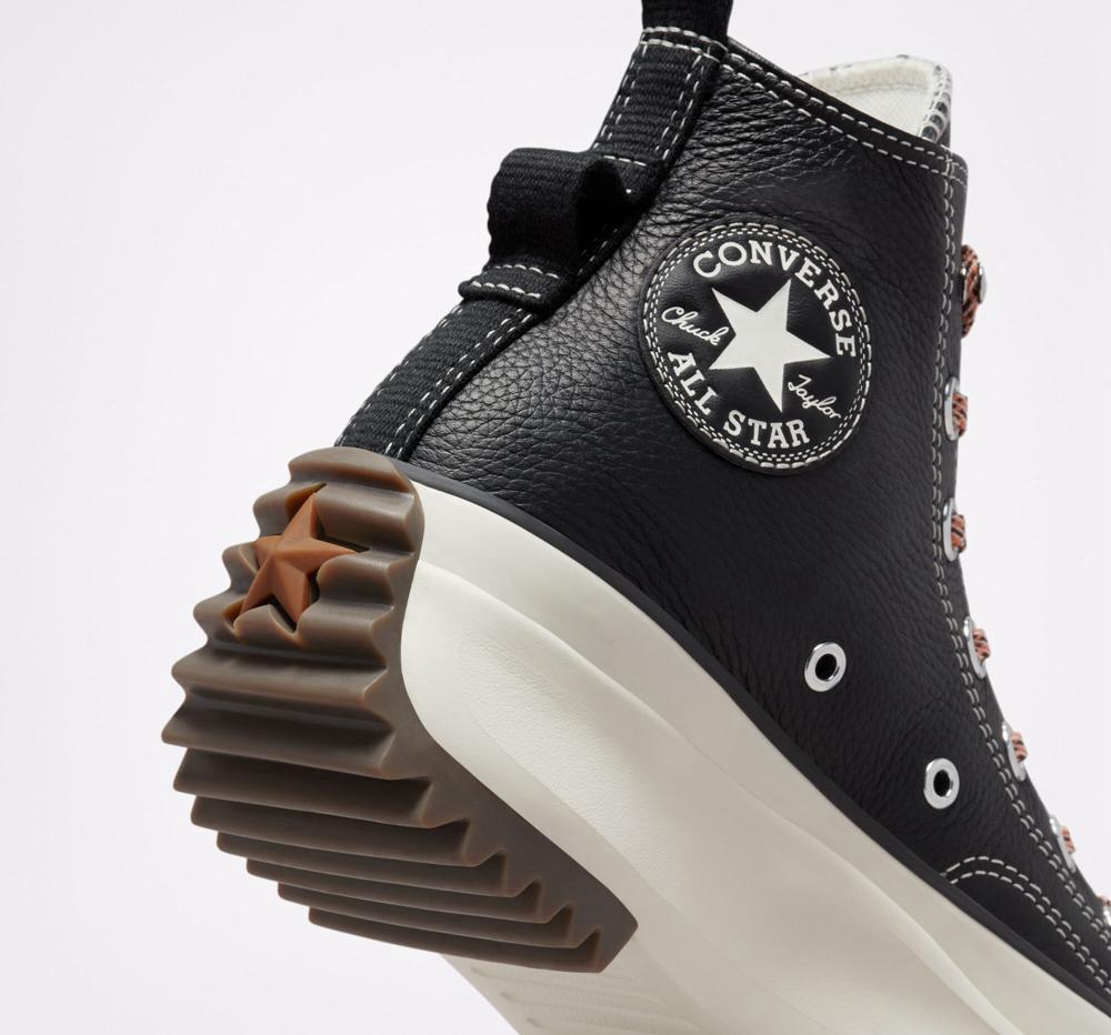 Dámské Boty Na Platformy Converse Run Star Hike Læder Unisex High Top Černé | 267589NVQ