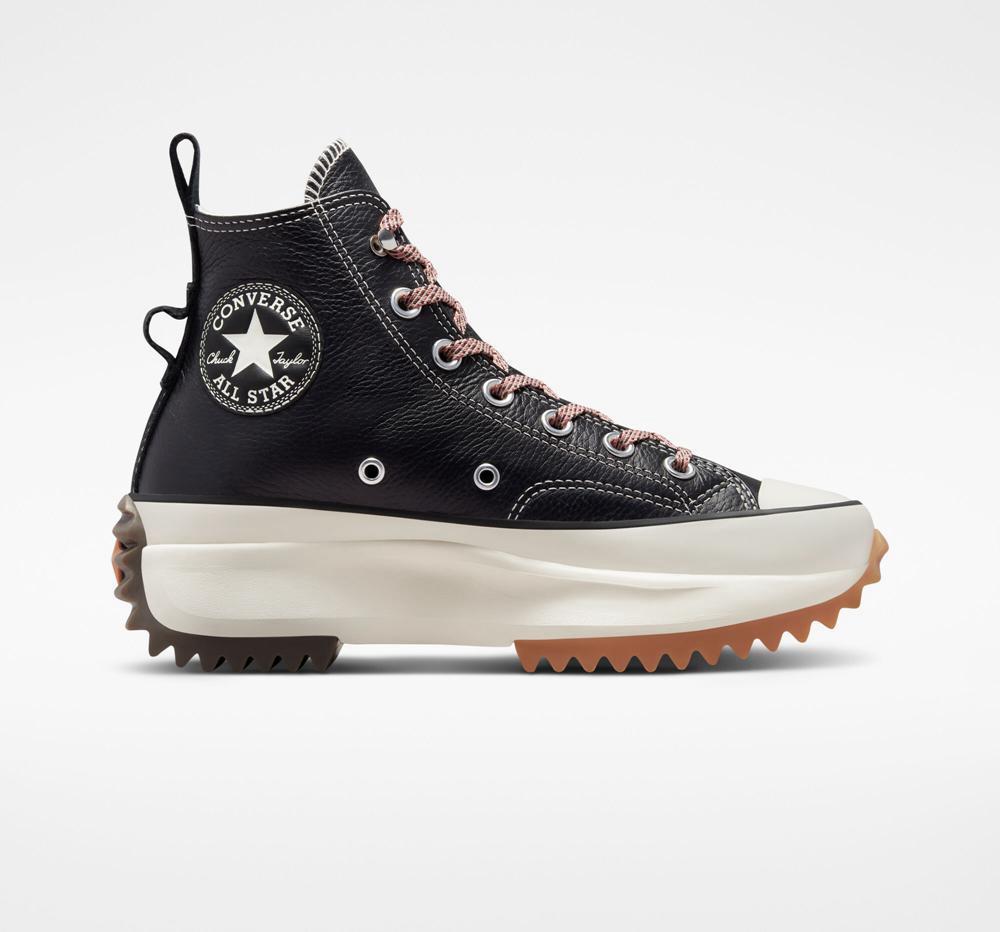 Dámské Boty Na Platformy Converse Run Star Hike Læder Unisex High Top Černé | 267589NVQ