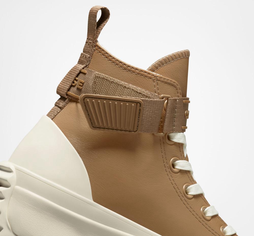 Dámské Boty Na Platformy Converse Run Star Hike Læder Utility Páskové Unisex High Top Hnědé | 278549GSN