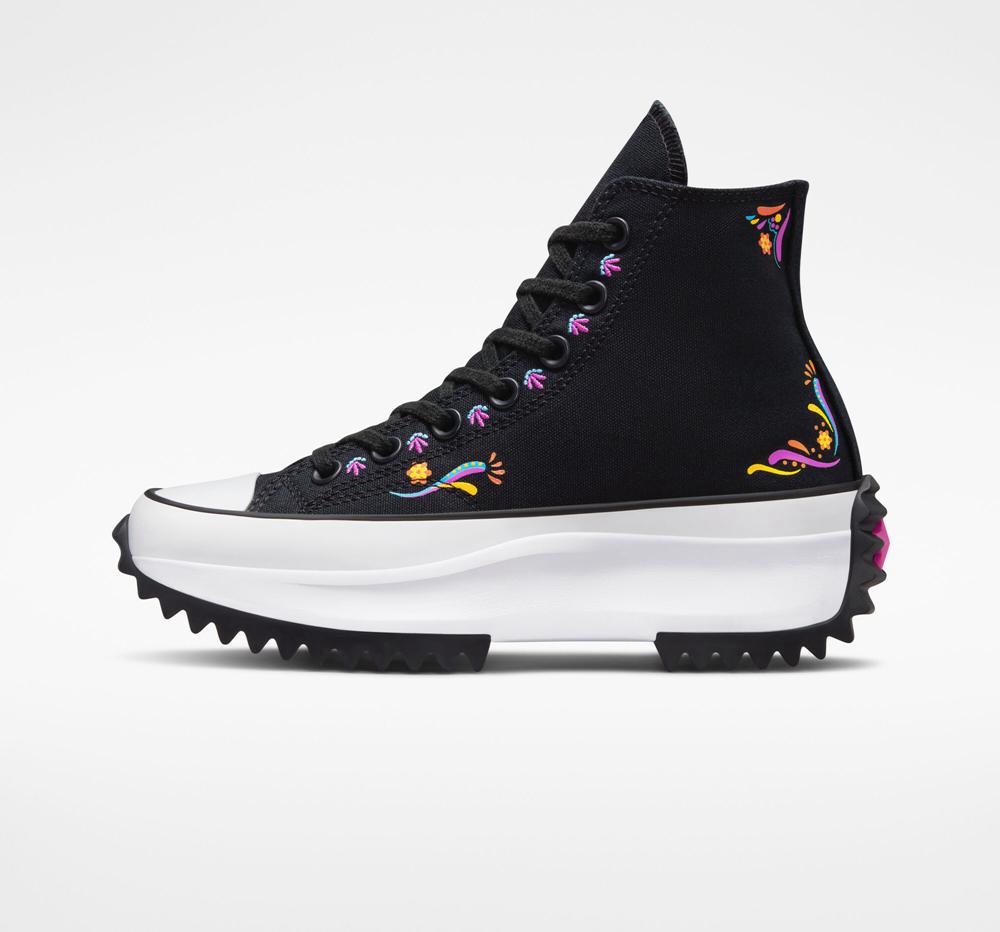 Dámské Boty Na Platformy Converse Run Star Hike D%C3%Ada De Muertos Unisex High Top Černé Fuchsie | 456097RKA