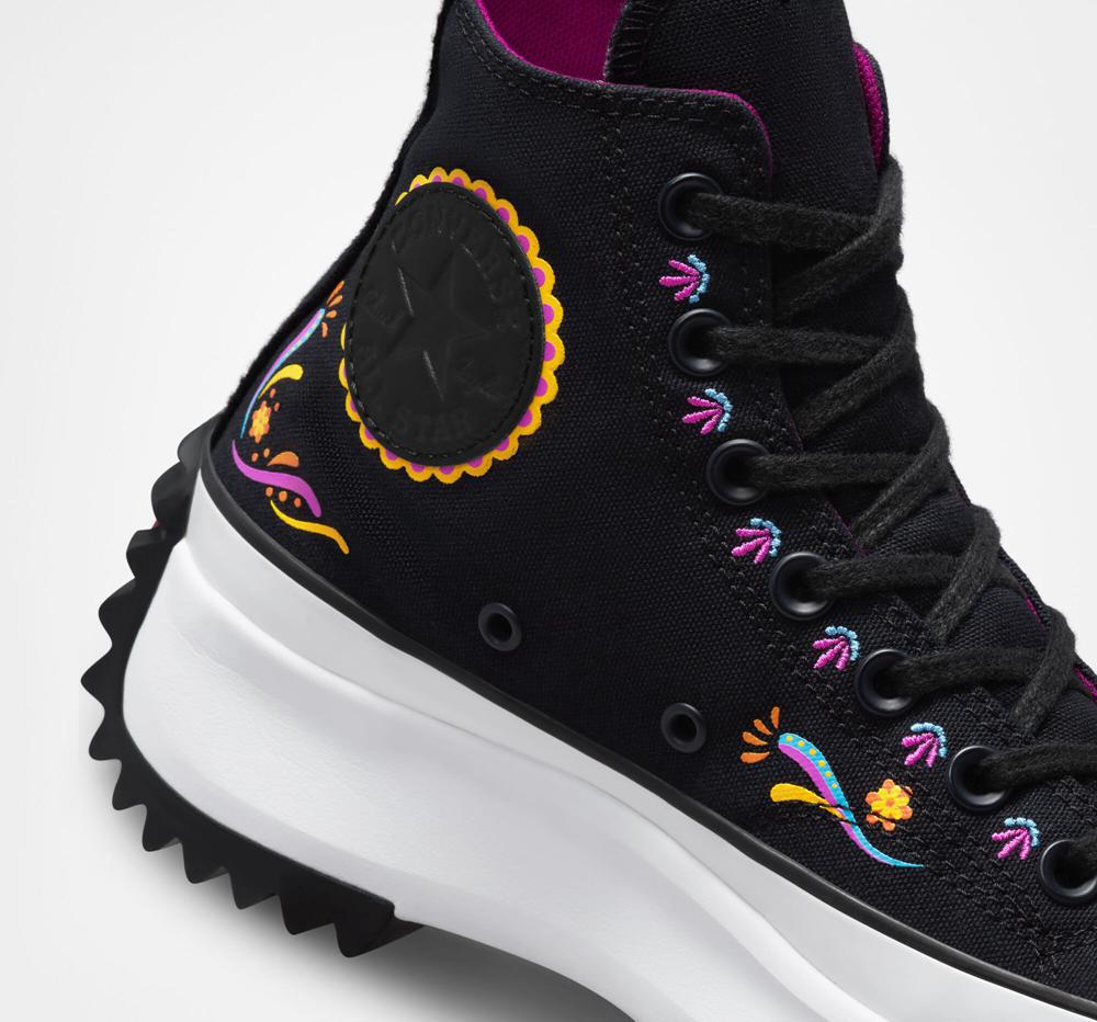 Dámské Boty Na Platformy Converse Run Star Hike D%C3%Ada De Muertos Unisex High Top Černé Fuchsie | 456097RKA