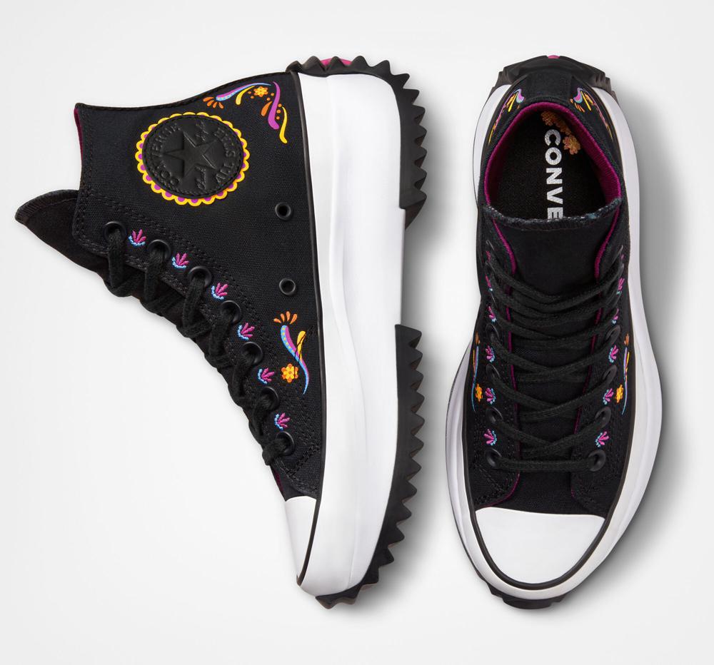 Dámské Boty Na Platformy Converse Run Star Hike D%C3%Ada De Muertos Unisex High Top Černé Fuchsie | 456097RKA