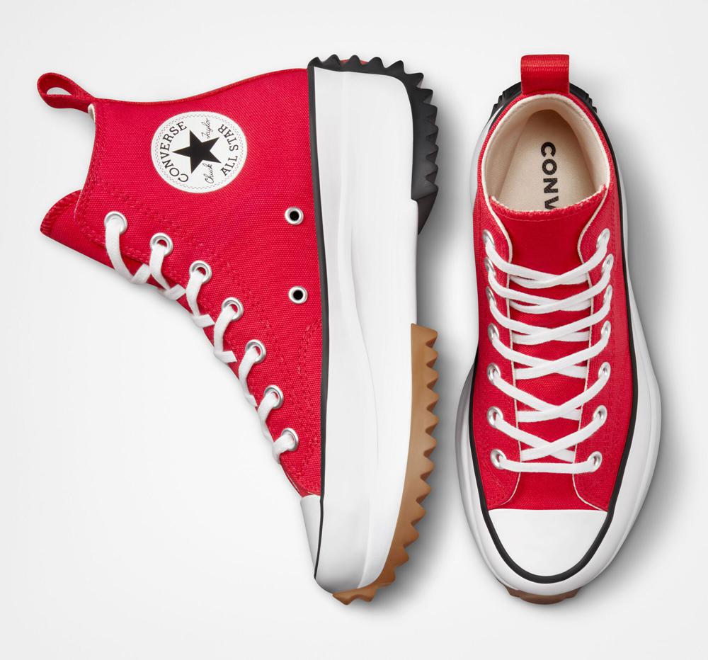 Dámské Boty Na Platformy Converse Run Star Hike Unisex High Top Červené Bílé Černé | 645971PLZ