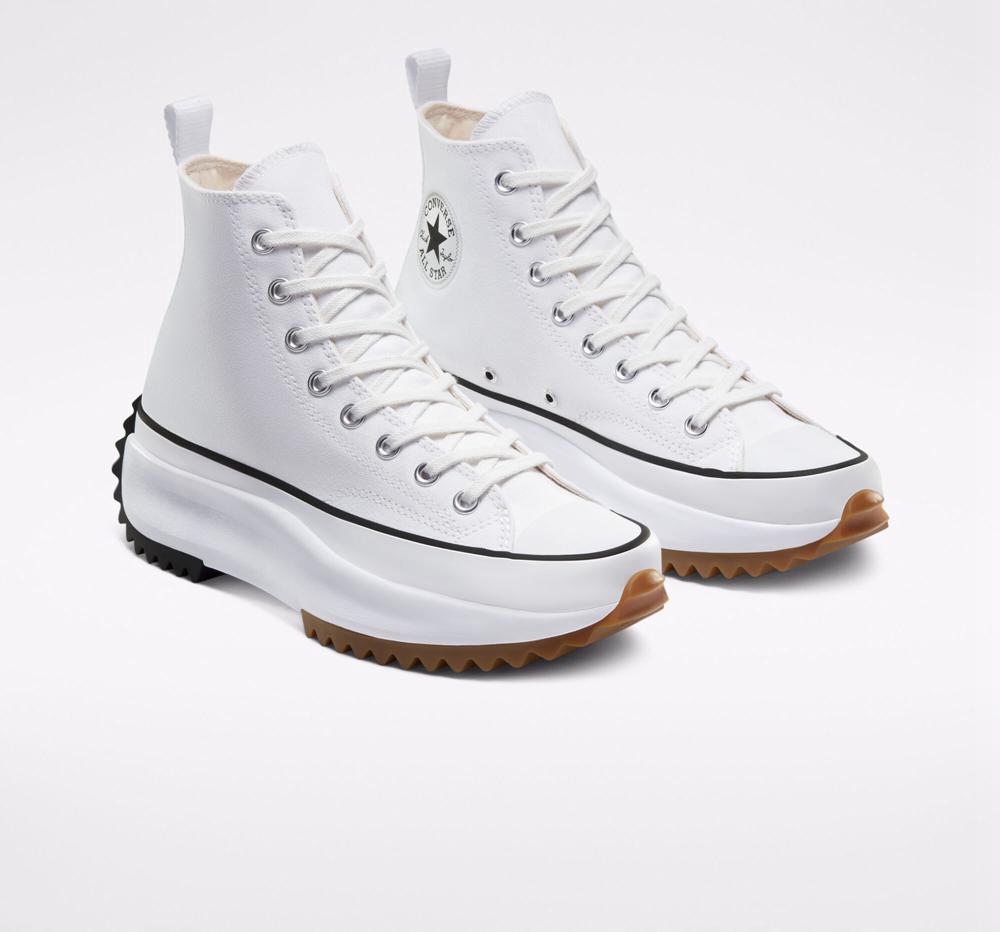 Dámské Boty Na Platformy Converse Run Star Hike Unisex High Top Bílé Černé | 782195YVA