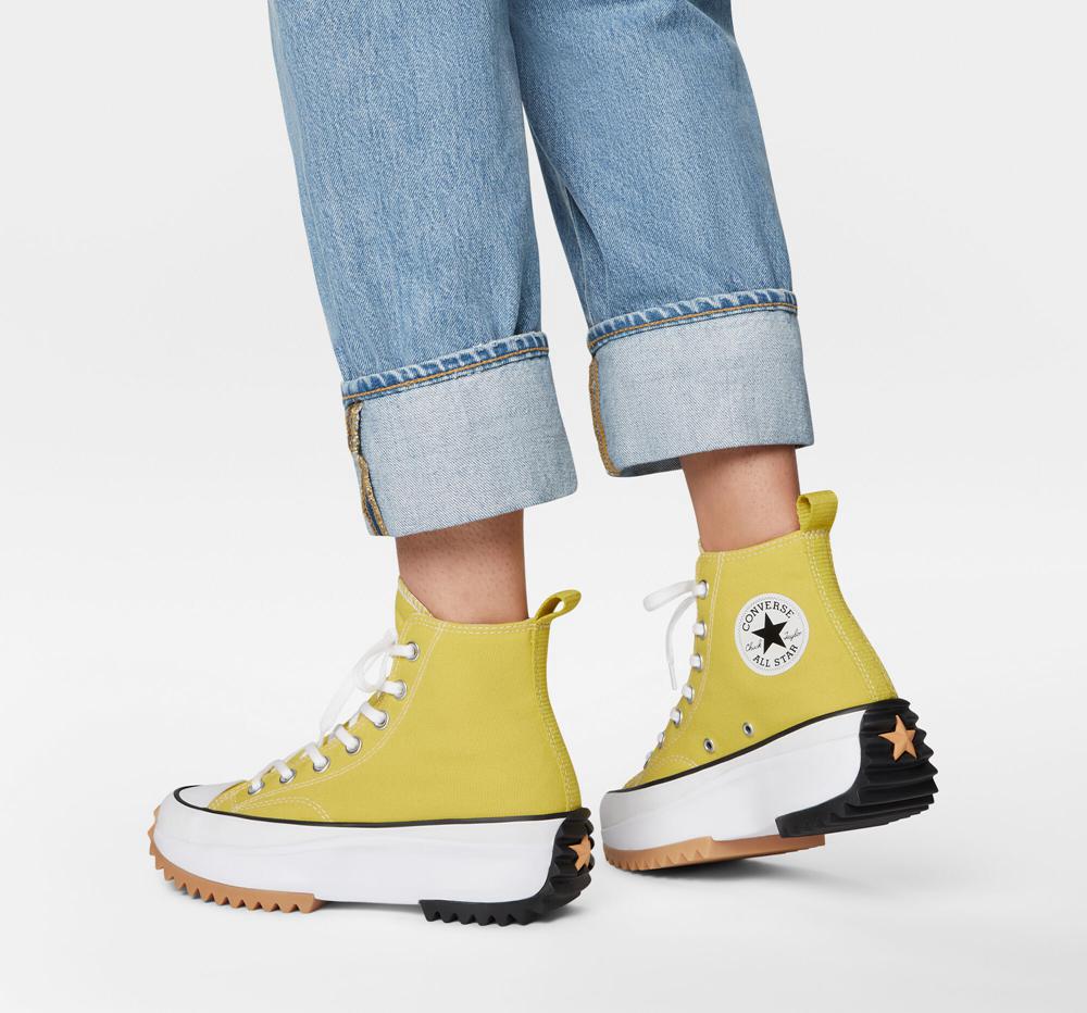 Dámské Boty Na Platformy Converse Run Star Hike Unisex High Top Žluté Citrón Černé Bílé | 789341MGQ