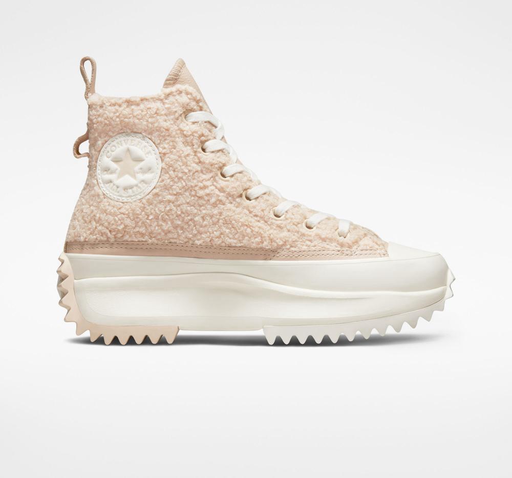 Dámské Boty Na Platformy Converse Run Star Hike Sherpa Unisex High Top Béžový | 810429CTW