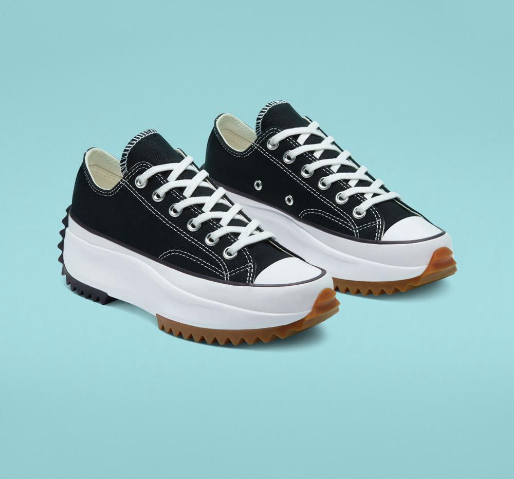 Dámské Boty Na Platformy Converse Run Star Hike Unisex Low Top Černé Bílé | 814096DNA