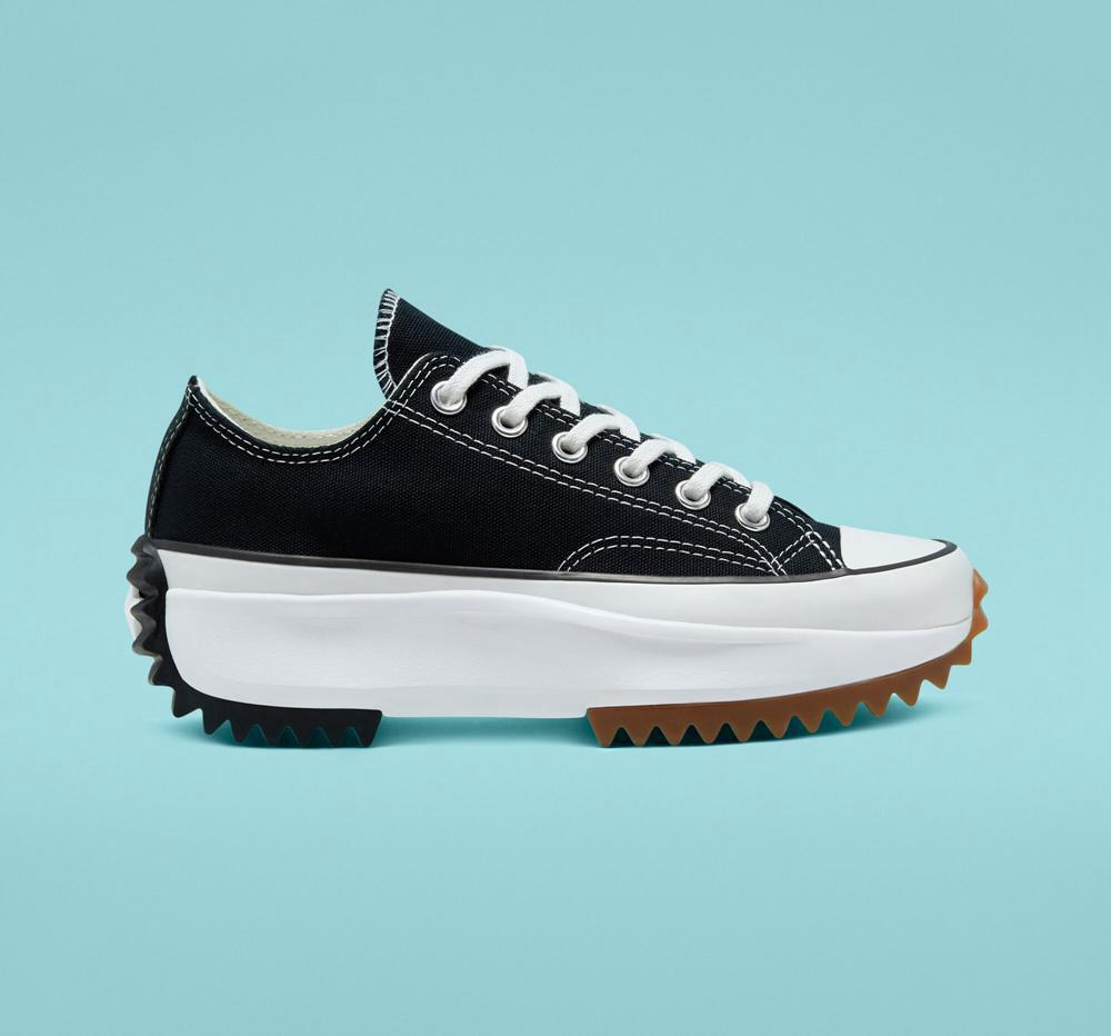 Dámské Boty Na Platformy Converse Run Star Hike Unisex Low Top Černé Bílé | 814096DNA