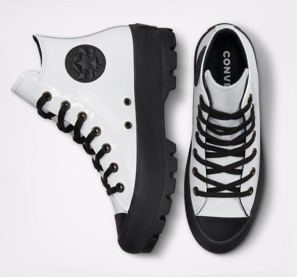 Dámské Boty Na Platformy Converse Surface Fusion Lugged Chuck Taylor All Star High Top Bílé Bílé Černé | 583417WBE