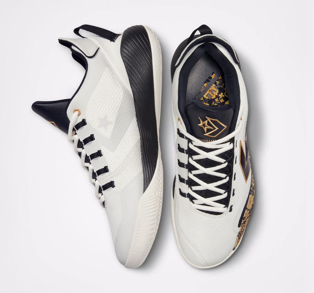 Dámské Nízké Converse All Star Bb Shift Gold Detail Basketball Bílé Zlaté Černé | 730541MSW