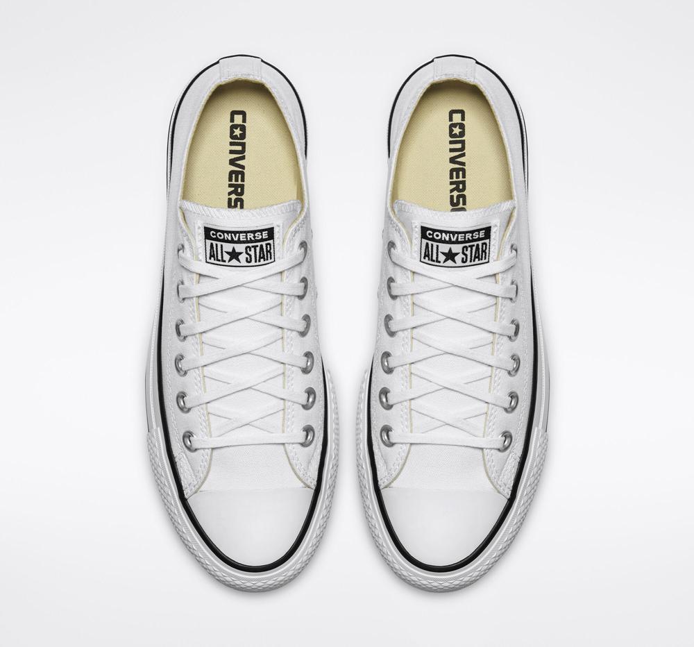 Dámské Nízké Converse Chuck Taylor All Star Lift Platformy Platene Bílé Černé Bílé | 672519LWN