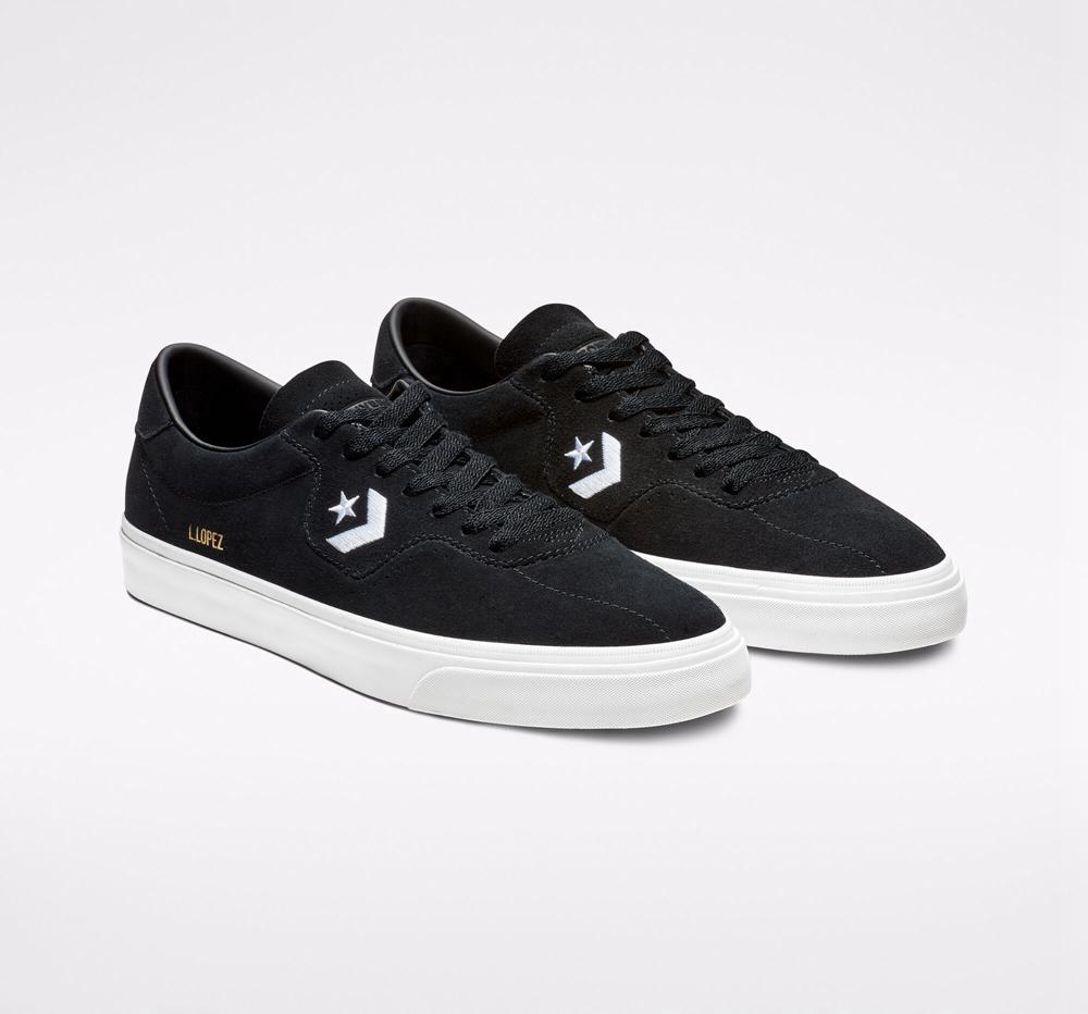 Dámské Nízké Converse Cons Louie Lopez Pro Skate Černé Černé Bílé | 275086BXU