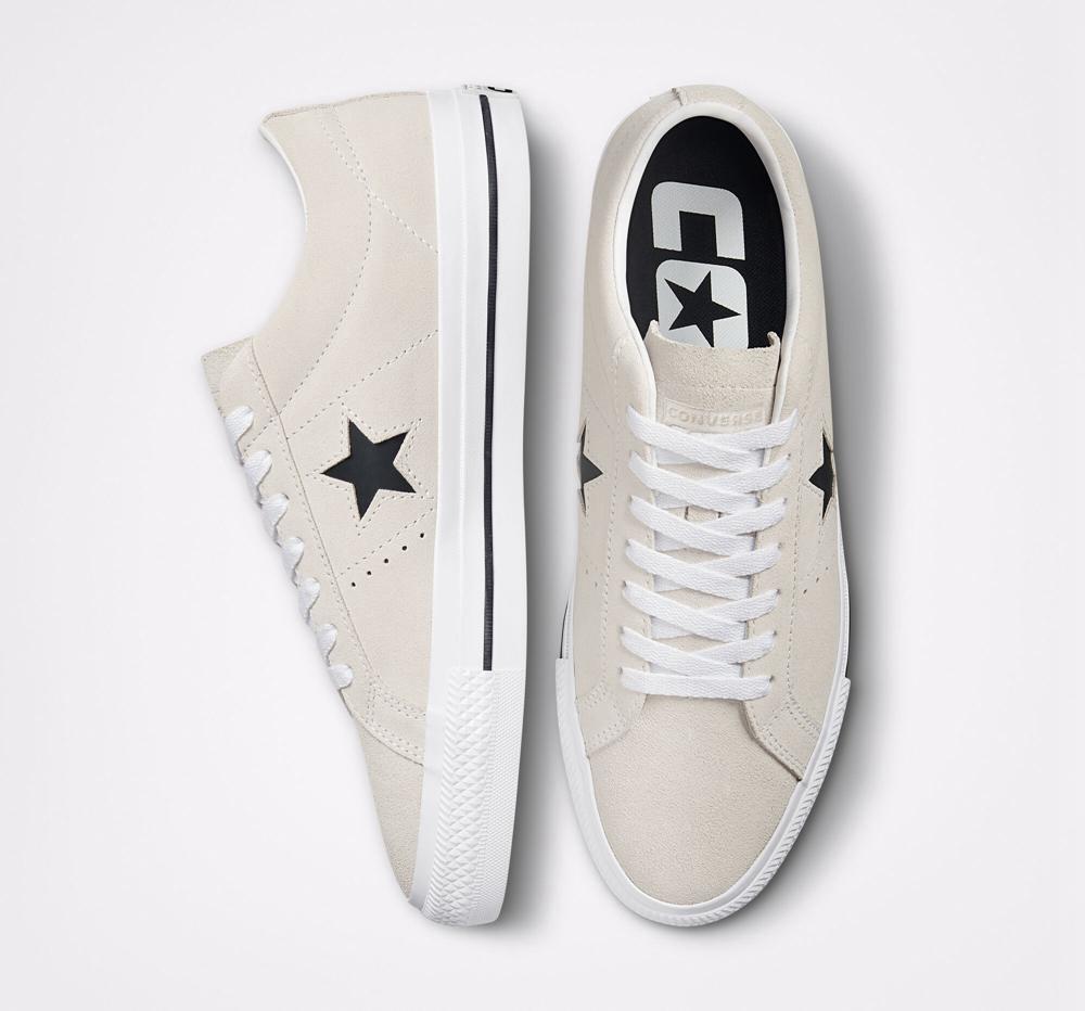 Dámské Nízké Converse Cons One Star Pro Semišové Skate Bílé Černé | 240187UTH